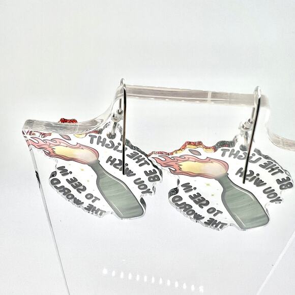 Fire Flame Earrings - Bold Statement Jewelry - Trendy Y2K Funny Accessory - Picture 4 of 8